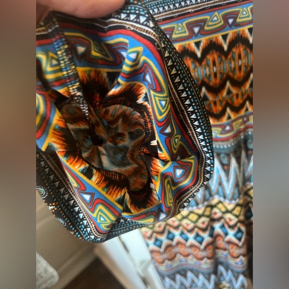 Matrushka Ziggy 3/4 Sleeve Vibrant Multicolor Geometric Midi Dress Sz M - Picture 8 of 12